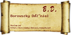 Borovszky Dániel névjegykártya